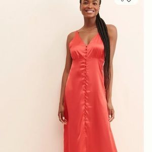 Anthropologie Slip Dress Red/Orange